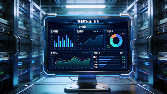 赛事数据统计图表在屏幕上展示的分析界面